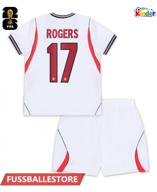 Günstige England Morgan Rogers #17 Heimtrikotsatz Kinder WM 2026 Kurzarm (+ Kurze Hosen)
